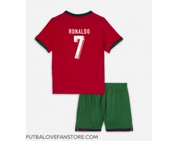 Portugalsko Cristiano Ronaldo #7 Domáci Detský futbalový dres ME 2024 Krátky Rukáv (+ trenírky)